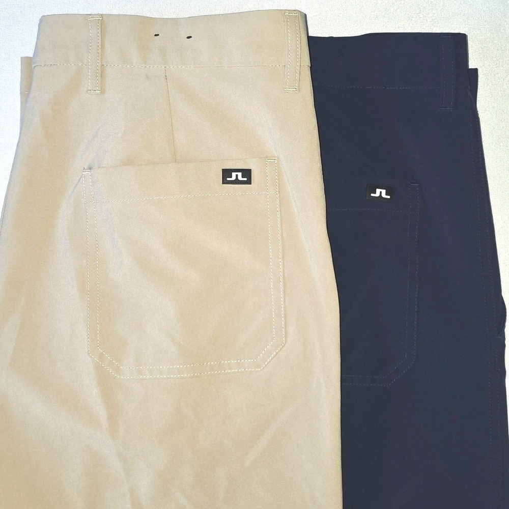 Lot of 2 J. Lindeberg Golf Pants Navy Tan Stretch Performance Size 33X34 (35X34)